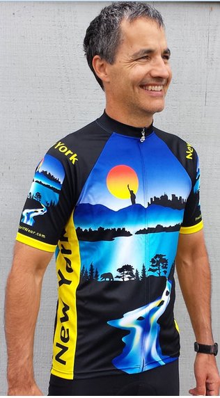New York Cycling Jersey Blue Small