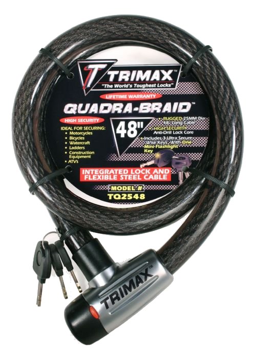 Trimax 48" Quadra Braid Integrated Keyed Cable and Lock